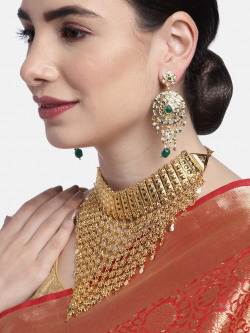 Anouk Green Gold-Plated Rajputana Jewellery Set