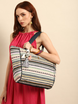 Anouk Multicoloured Tote Bag with Tasselled