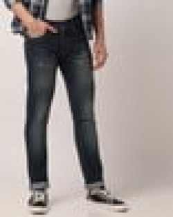 Mid-Wash Mid-Rise Slim Jeans