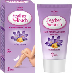 VI-JOHN FEATHER TOUCH Saffron Honey Hair Removal for Salon-like Finish No Ammonia Smell Cream(40 g)