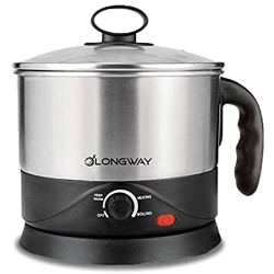 Longway Handy 600 W Multi Cooker Electric Kettle (1.5 L, Black & Silver)