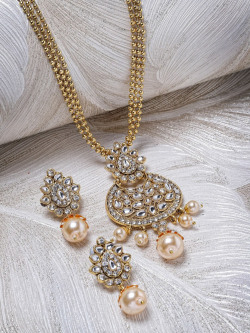 Sukkhi Gold-Plated Stone-Studded Multistring Long Necklace Jewellery Set starts From 192