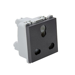 Wipro Northwest Nowa 6/16A 3 Pin - Power Socket, Matt Black (pack of 5)