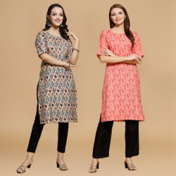 INAIA Women Printed Straight Kurta(Multicolor)