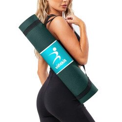 Vifitkit Yoga mat for Women, Yoga Mat for Men, Exercise Mat for Home Workout, Anti Slip Yoga Mat Workout, Yoga Mat For Kids, Gym Mat for Workout at Home with Strap (Army Green, 8mm)