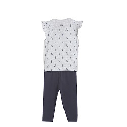 MINI KLUB Baby Girls Regular Fit Short Sleeve Top And Legging, Pack Of 2 (Multi, 12-18M)