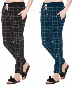 Afronaut Checkered Women Multicolor Track Pants