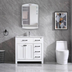 URBAN CHOICE Mirror Cabinet, Bathroom Accessories Organizer Plastic Wall Shelf(Number of Shelves - 6, White)