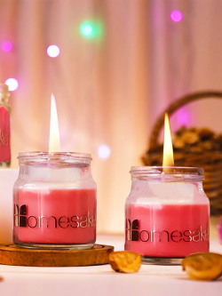 Homesake Organic Aroma Pink 2 Pieces Candle Jars - Cinnamon