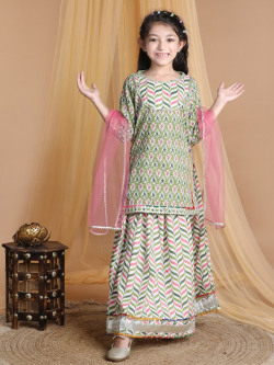 Cutiekins Girls Ethnic  Ready to Wear Lehenga & Blouse With Dupatta
