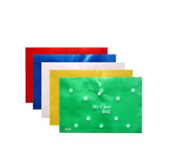 Eclet A4 Document File Folder Bag, Transparent Envelope Holder Storage Case, Snap Button Organizer, Clear Flower Plastic Container for Papers, Stationery(5)