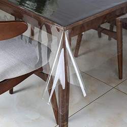 Homerz Premium 6-8 Seater Transparent Thick Table Cover, Durable and Waterproof, 2 Years Guarantee (60 x 90 inch- 6-8 Seater)