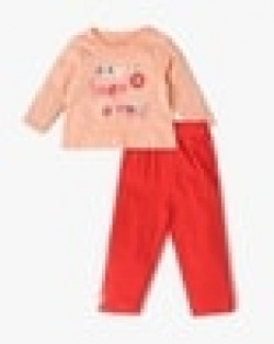 Girls Graphic Print T-Shirt & Pants Set