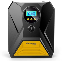 GoMechanic Digital Tyre Inflator for Car - 150 psi, 12V DC Portable Air Pump/Compressor with Digital Tyre Pressure Gauge, Suitable for Bikes, Bicycles or Any Inflatable with LED Light (Gusto T10)