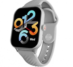 beatXP Unbound Nova 1.96 AMOLED Bluetooth Calling Smart Watch, Rotary Crown, 410 * 502 px, 500 Nits, 60Hz Refresh Rate, Always On Display, 100+ Sports Modes, 24x7 Health Monitoring, IP68 (Silver)