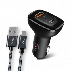Dual QC-PD Port Rapid Car Charger With Type C Cable