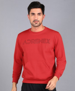Adrenex Full Sleeve Solid Men Sweatshirt