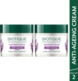 BIOTIQUE Saffron Youth Anti-Ageing Cream Reduces fine lines & Lightens dark Spots(100 g)
