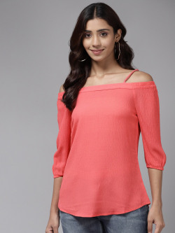 BAESD Textured Off-Shoulder Bardot Top