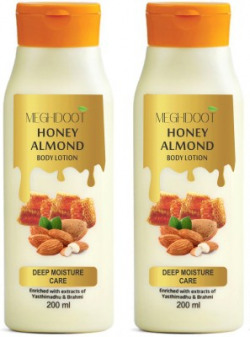 MEGHDOOT Honey Almond Body Lotion for Winter Deep Moisture Care Soft and Glowing Skin(400 ml)