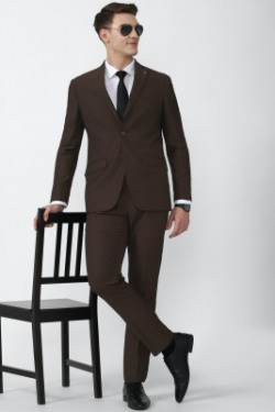 PETER ENGLAND Single Breasted - 2 button Solid Men Suit