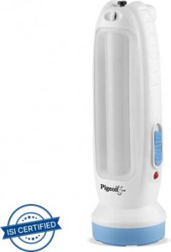 Pigeon Vega 2 in 1 desk and 4 hr Torch Emergency Light(White)