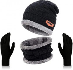 ARNAH TREASURE Self Design Beanie Cap(Pack of 2)