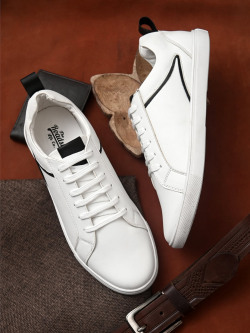 Roadster Men White PU Lace-Ups  Sneakers
