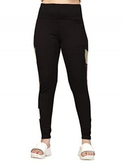 Aarika Black Red Color Girls Track Pant (TP-BBC-W-18-BLACK-LIGHT-GREEN-40)