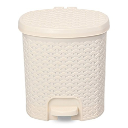 CELLO Classic Plastic Pedal Bin 2, 12 Liters, Ivory