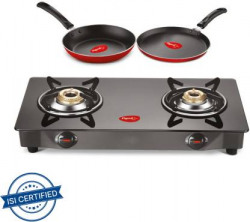 Pigeon Combo - Brunet Cooktop + Flat tawa 250 + Fry Pan 240 Stainless Steel Manual Gas Stove(2 Burners)