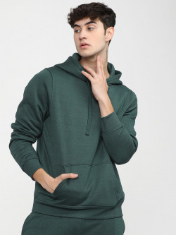 HIGHLANDER Men Green Hooded Sweatshirt