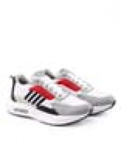 Colourblock Round-Toe Lace-Up Sneakers