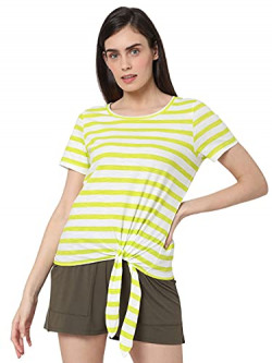Vero Moda Women's Regular T-Shirt (239253101-Yellow_Lemon L)