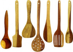 Decorasia Wooden Spatula (Pack of 7) Disposable Wooden Serving Spoon Set(Pack of 7)
