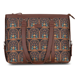 ZOUK Women Laptop Bag Royal Indian Peacock Motif