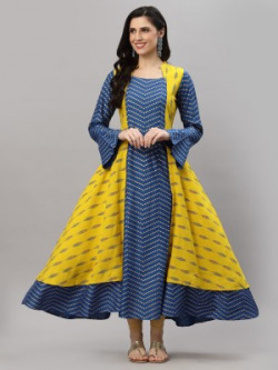 Yash Gallery Women Embroidered Anarkali Kurta(Multicolor)