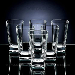 Vetalic Unbreakable Plastic Water & Juice / Beer / Tumbler Plastic Glass Set Heavy Weight Plastic 300 ml (Set of 6) (06)