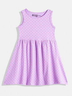 HERE&NOW Girls Polka Dot Print Fit & Flare Dress