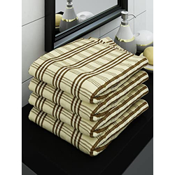 Athom Living Ecosaviour Premium Cotton Bath Towel Alfa Yellow (Pack of 4)
