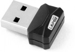 LAPCARE LAPAIR N 150 MINI USB Wi-Fi Dongle WS-WN687S1 USB LAN Card(Black)