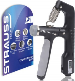 Strauss Adjustable A- Shaped Hand Gripper with Counter| Hand Grip Strengthener (100 Kg)| Hand Grip/Fitness Grip(Black)