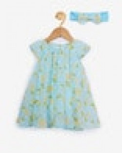 Graphic Print A-line Dress with Bow