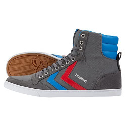 hummel Mens Slimmer Stadil High Castlerock/Ribbonred/Bril Blue Sneaker - 6.5 UK (063511-0528)