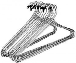 AENON FASHION Stainless Steel Ultra & Durable Cloth Hanger Sliver Color Steel Saree Pack of 12 Hangers For  Saree(Silver)