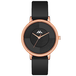 Shocknshop Casual Analog Round Dial Ladies Wrist Watches for Women & Girls (Black Dial and Colored Strap) -MT536