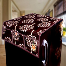 Kanushi Industries Refrigerator  Cover(Width: 54 cm, Floral Tree)