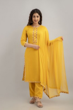CKM Women Kurta Pant Dupatta Set