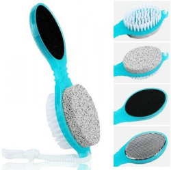 ShopCircuit 4in1MultiUse Pedicure&Manicure Paddle Brush ,Cleanse,Scrub,File and Buff(Multicolor)
