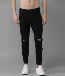 Creatywitty Slim Men Black Jeans